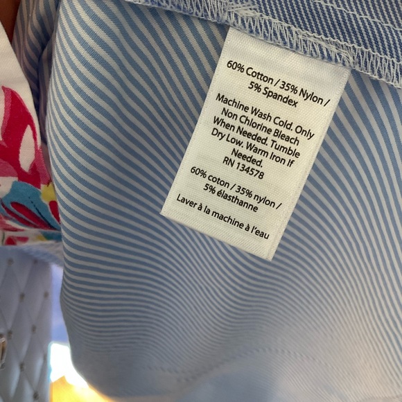 Vineyard Vines Soft Blue Sleeveless Midi Dress cotton 19”x37” preppy - Picture 5 of 5